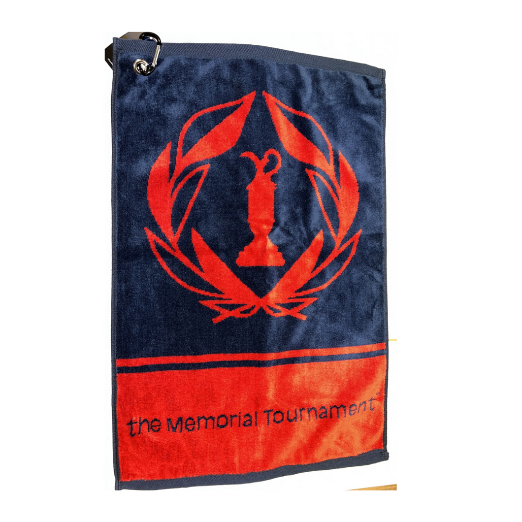 Ahead - Woven Golf Towel - Navy & Red